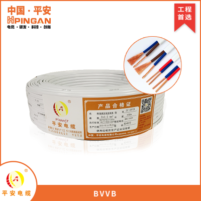阻燃型电线电缆 ZC-BVVB 白色